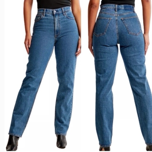 Abercrombie Fitch 8 (29) Slim Straight Ultra High Rise Curve Love Jeans Women’s - Picture 8 of 8